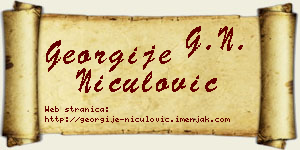 Georgije Niculović vizit kartica